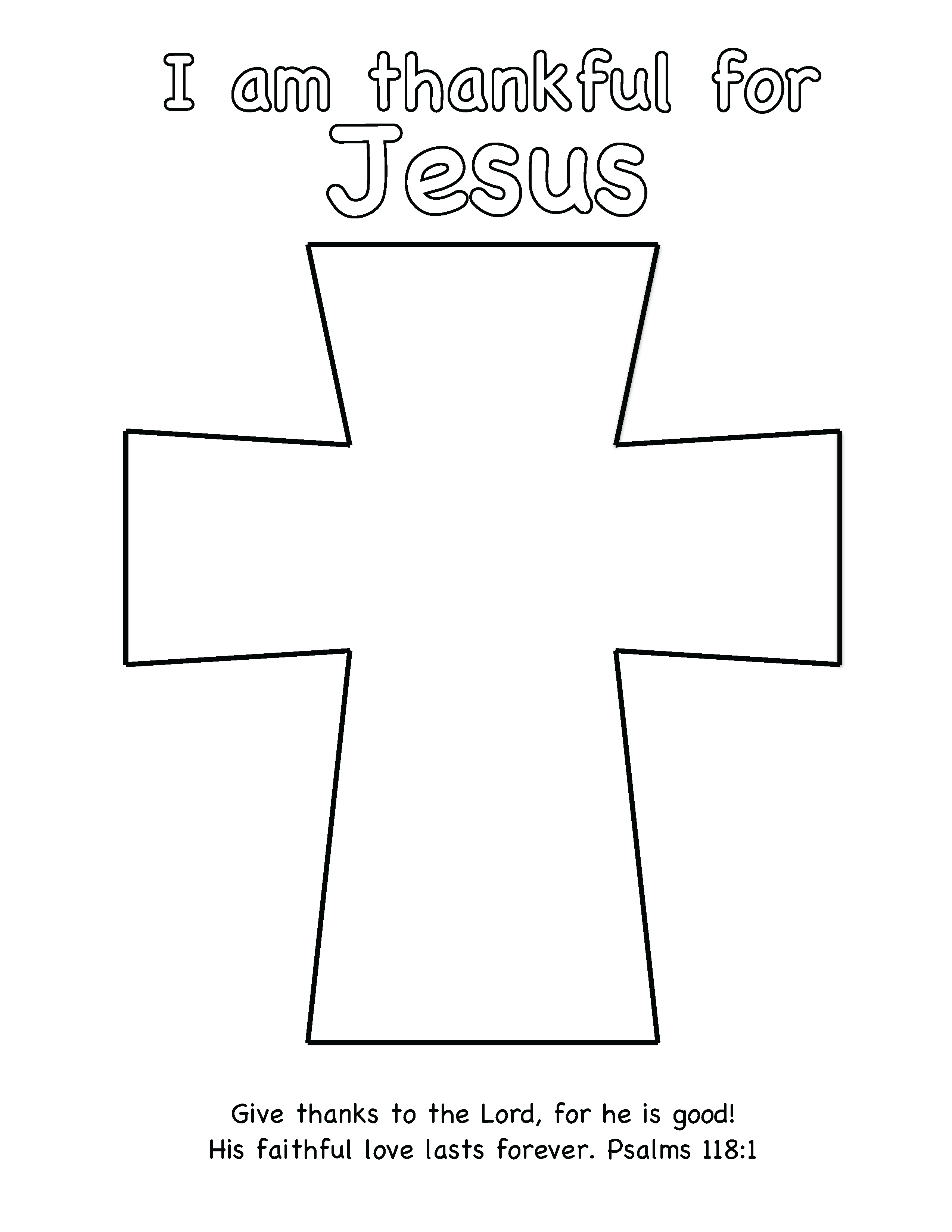 Cross Template Coloring Page